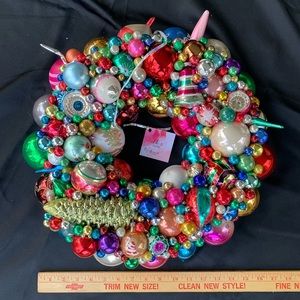 Vintage Glass Ornament Wreath